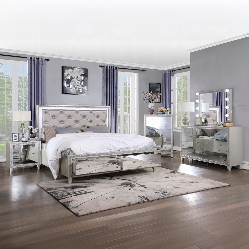 ACME Furniture - Sliverfluff California King Bed w/Storage & LED - BD00240CK view 7