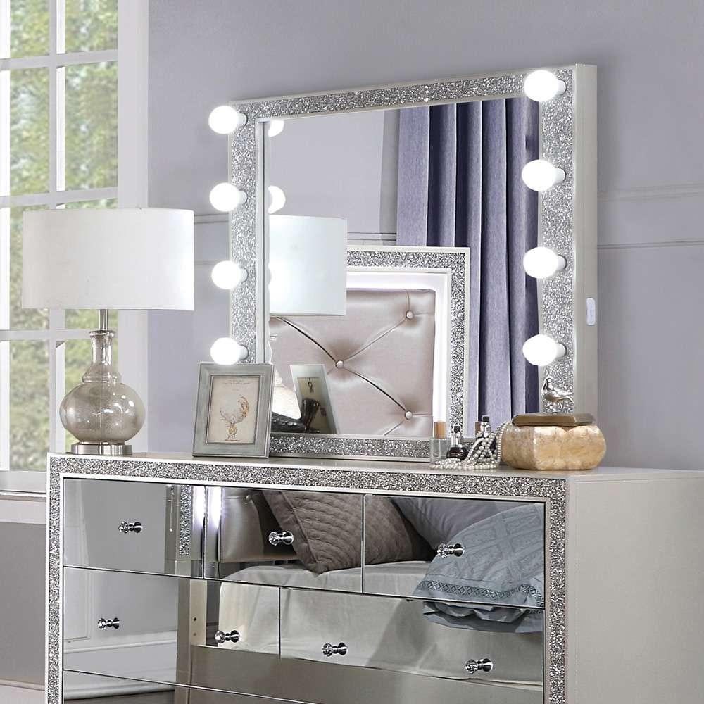 ACME Furniture - Sliverfluff Mirror w/Light - Mirrored & Champagne - BD00245 veiw 1