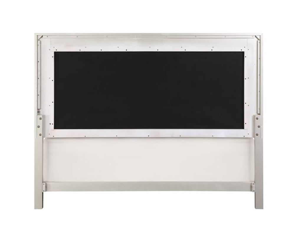 ACME Furniture - Sliverfluff - Queen Bed w/LED - Synthetic Leather & Champagne Finish - BD00239Q view 4