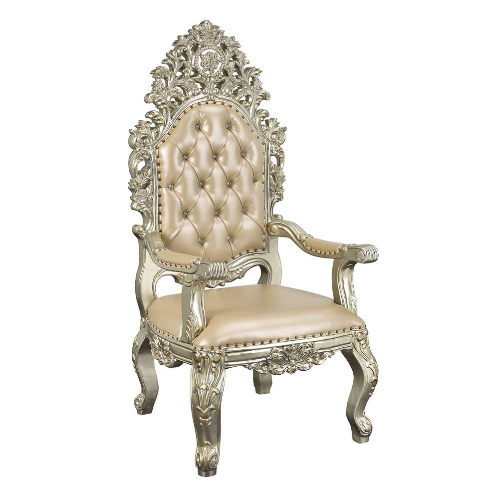ACME Furniture - Sorina Arm Chair (Set of 2) - Synthetic Leather & Antique Gold - DN01210 view 1