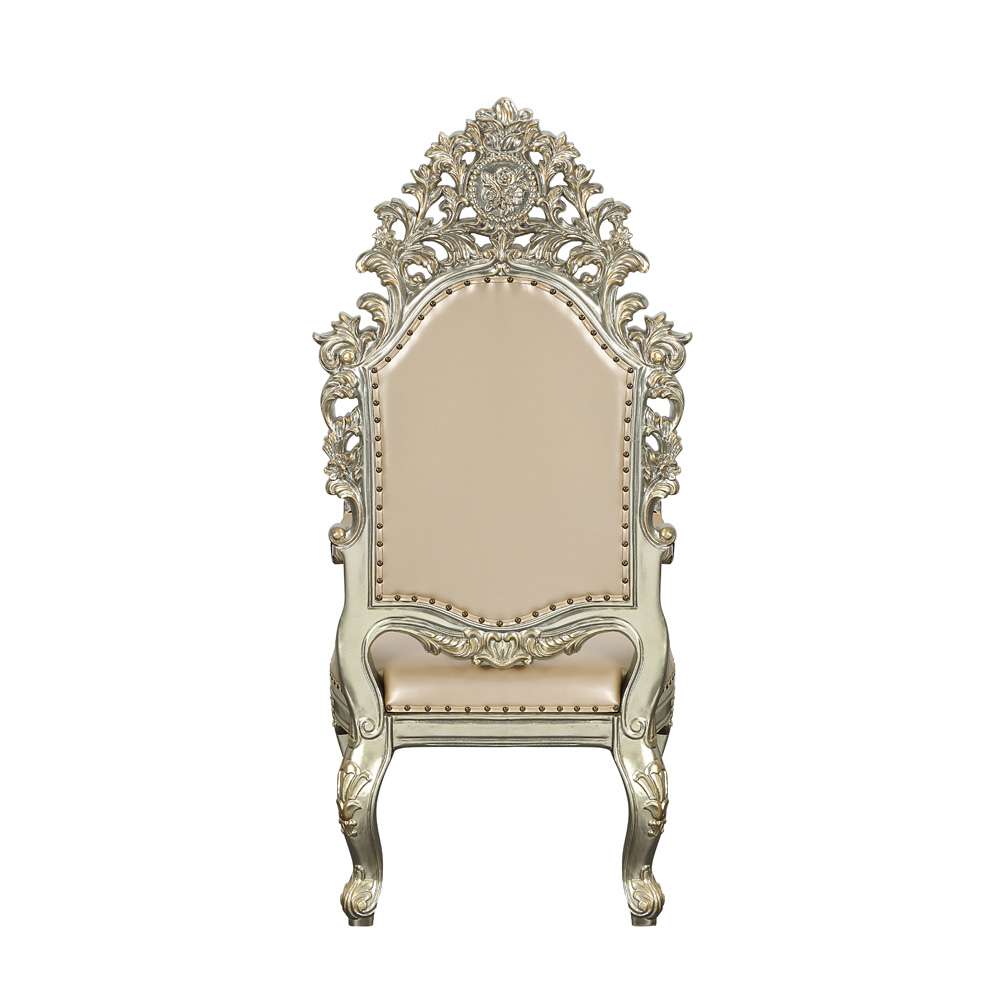 ACME Furniture - Sorina Arm Chair (Set of 2) - Synthetic Leather & Antique Gold - DN01210 view 4