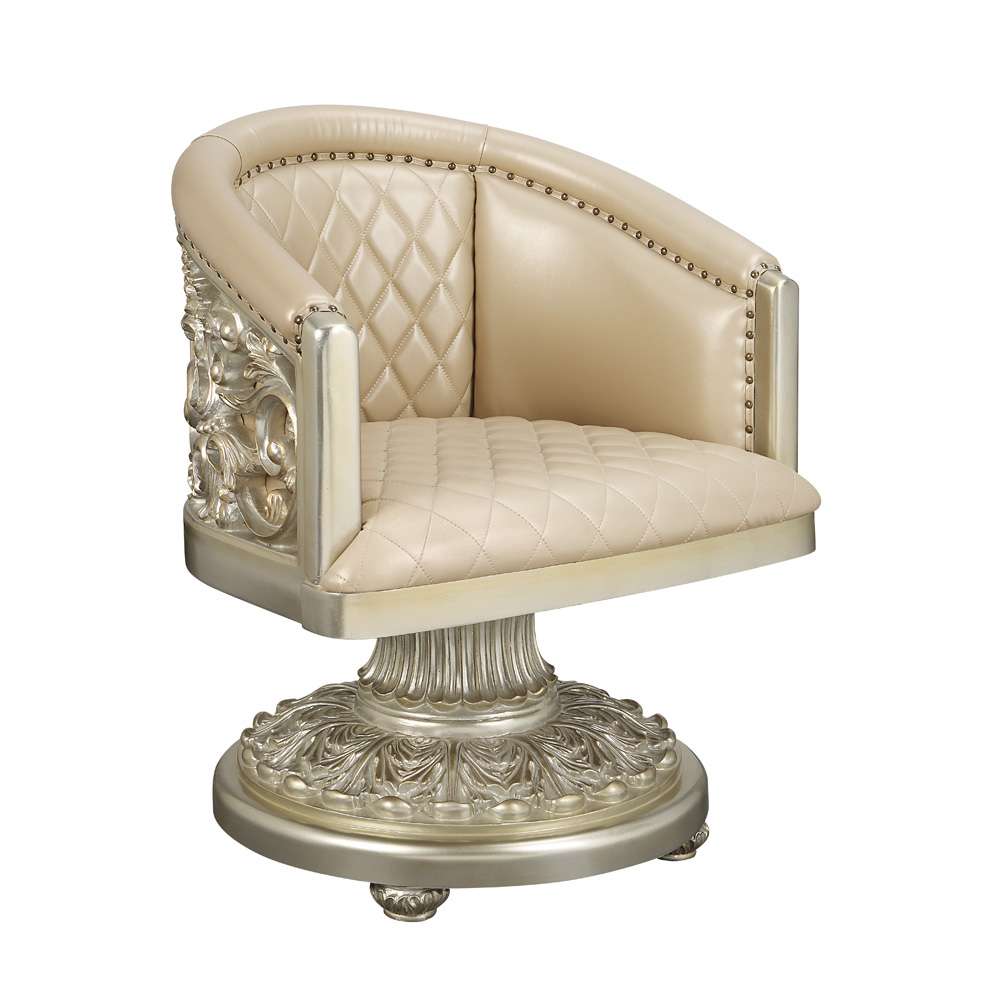 ACME Furniture - Sorina Arm Chair - Synthetic Leather & Antique Gold - DN01220 view 1