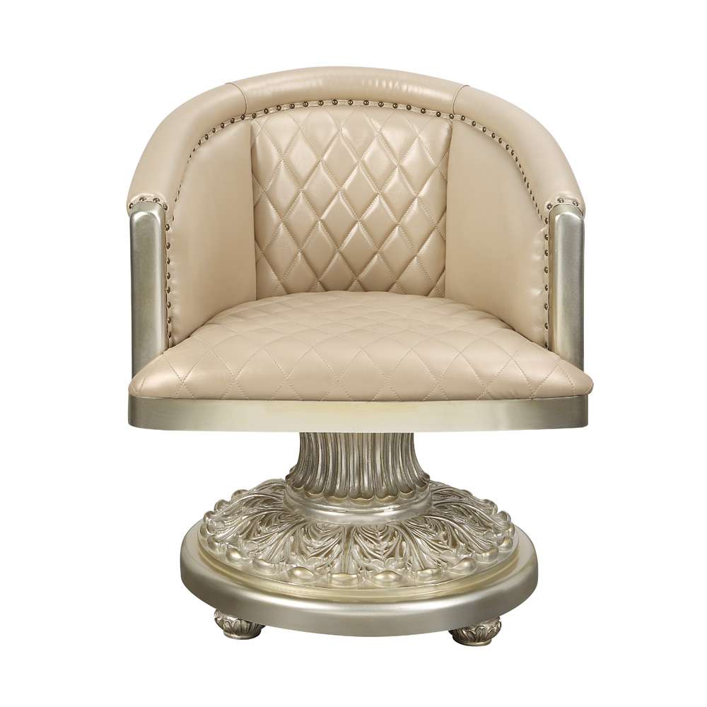 ACME Furniture - Sorina Arm Chair - Synthetic Leather & Antique Gold - DN01220 view 2
