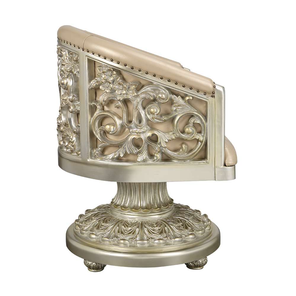 ACME Furniture - Sorina Arm Chair - Synthetic Leather & Antique Gold - DN01220 veiw 3