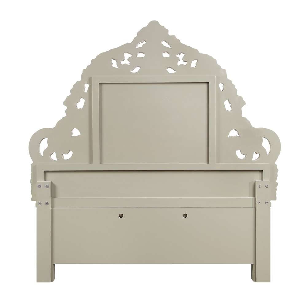 ACME Furniture - Sorina Eastern King Bed - Synthetic Leather & Antique Gold - BD01241EK veiw 4