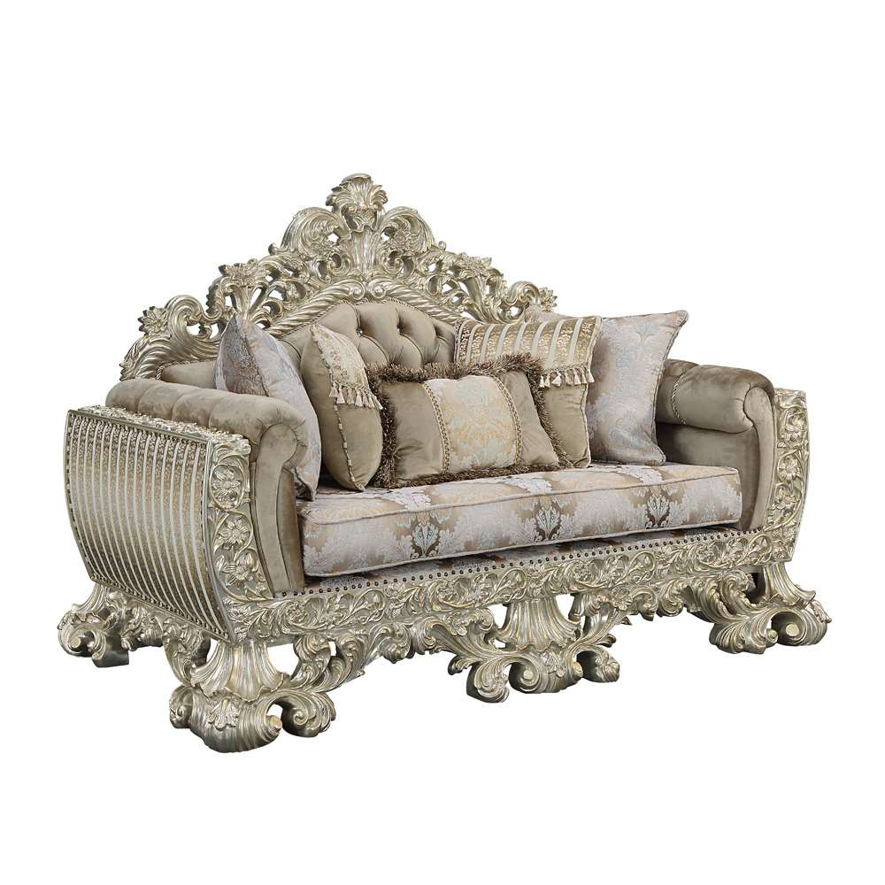 ACME Furniture - Sorina Loveseat w/5 Pillows - Antique Gold - LV01206 veiw 1