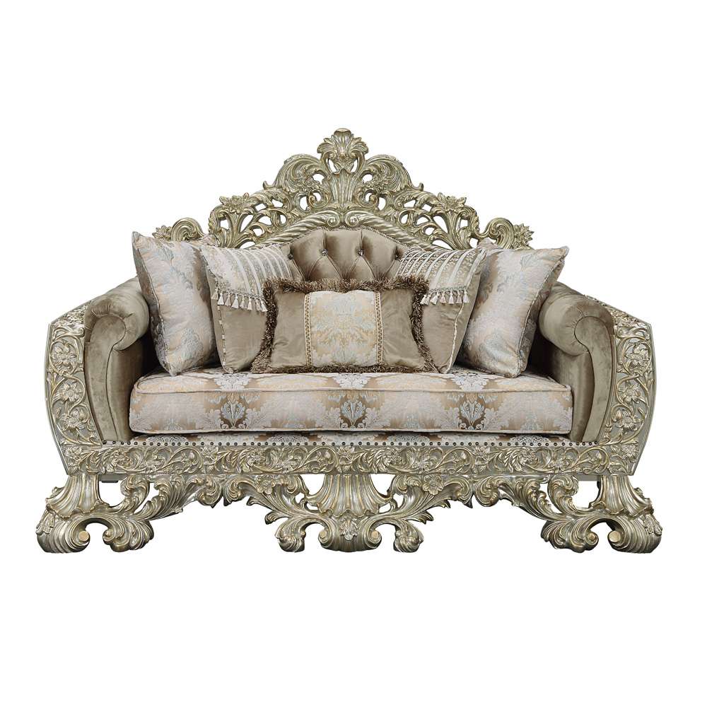 ACME Furniture - Sorina Loveseat w/5 Pillows - Antique Gold - LV01206 veiw 2