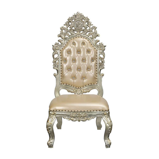 ACME Furniture - Sorina Side Chair (Set of 2) - Synthetic Leather & Antique Gold - DN01209 view 2