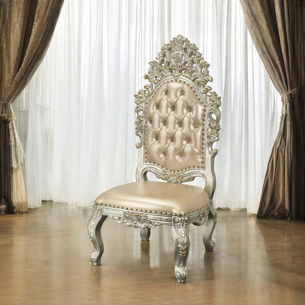 ACME Furniture - Sorina Side Chair (Set of 2) - Synthetic Leather & Antique Gold - DN01209 view 6