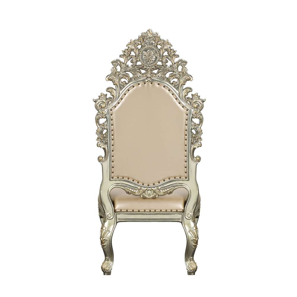 ACME Furniture - Sorina Side Chair (Set of 2) - Synthetic Leather & Antique Gold - DN01209 veiw 4