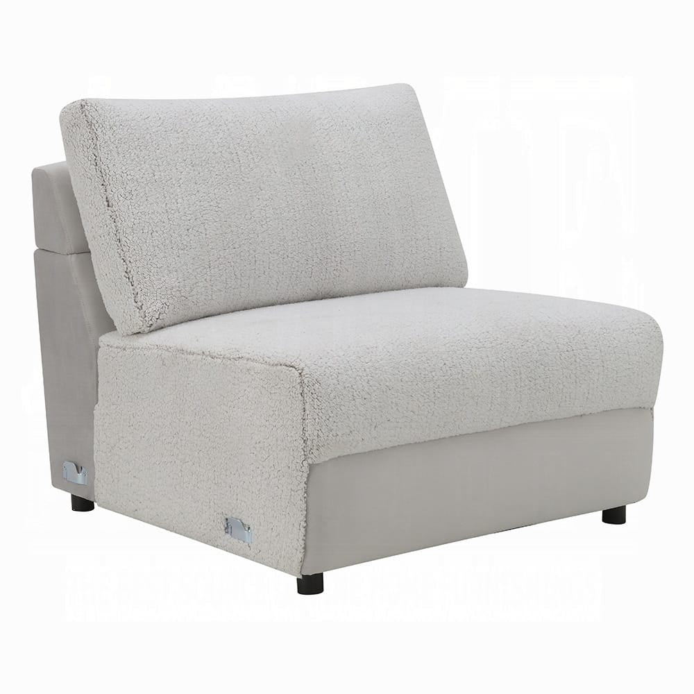 ACME Furniture - Tarrance - Modular Armless Chair - GraySherpa & Velvet - LV04894 view 1