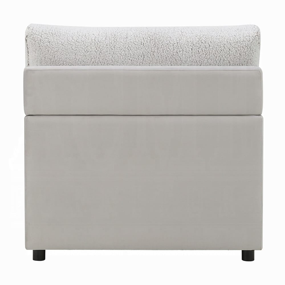 ACME Furniture - Tarrance - Modular Armless Chair - GraySherpa & Velvet - LV04894 view 4