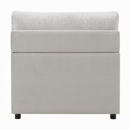 ACME Furniture - Tarrance - Modular Armless Chair - GraySherpa & Velvet - LV04894 view 4