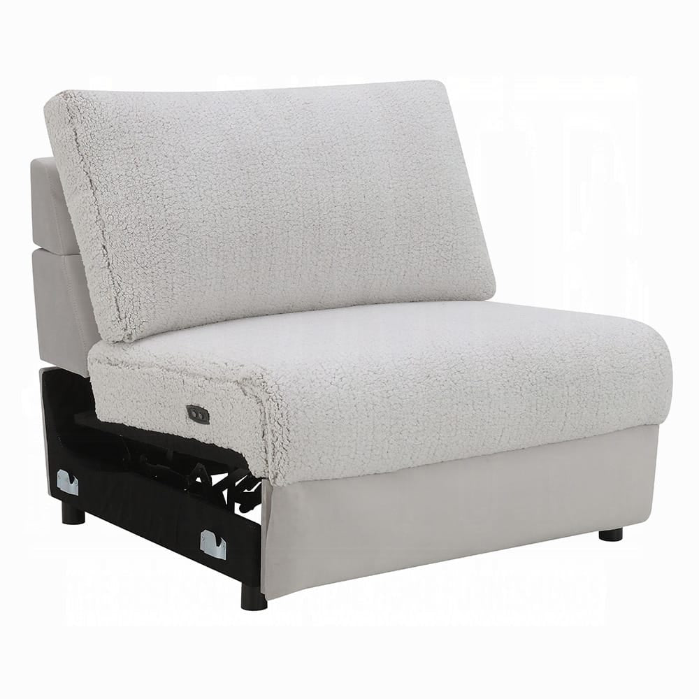 ACME Furniture - Tarrance - Modular Power Armless Recliner - GraySherpa & Velvet - LV04892 view 1