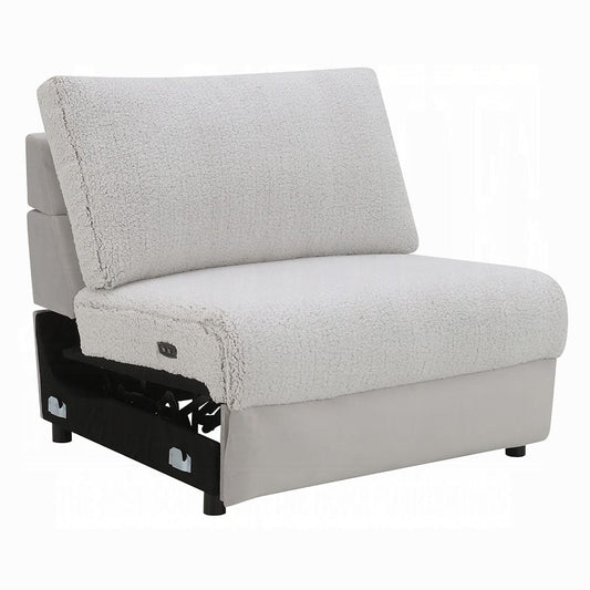 ACME Furniture - Tarrance - Modular Power Armless Recliner - GraySherpa & Velvet - LV04892 view 1
