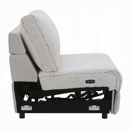 ACME Furniture - Tarrance - Modular Power Armless Recliner - GraySherpa & Velvet - LV04892 view 3