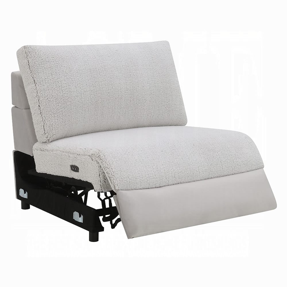 ACME Furniture - Tarrance - Modular Power Armless Recliner - GraySherpa & Velvet - LV04892 view 5