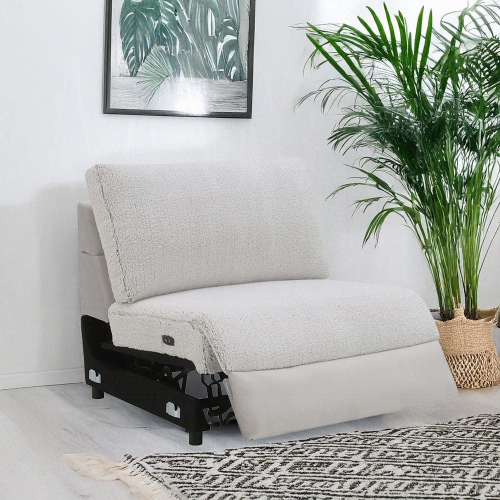 ACME Furniture - Tarrance - Modular Power Armless Recliner - GraySherpa & Velvet - LV04892 view 10