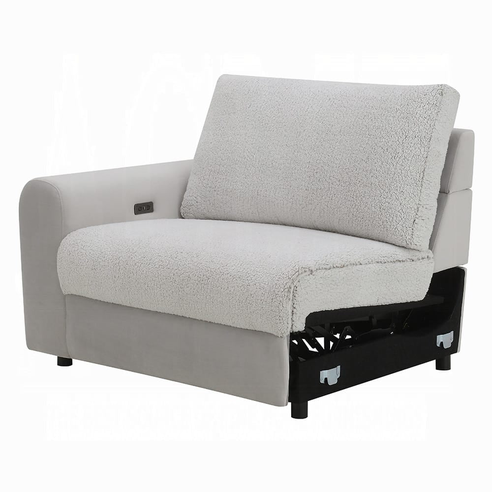 ACME Furniture - Tarrance - Modular Power LF Power Recliner - GraySherpa & Velvet - LV04890 view 6