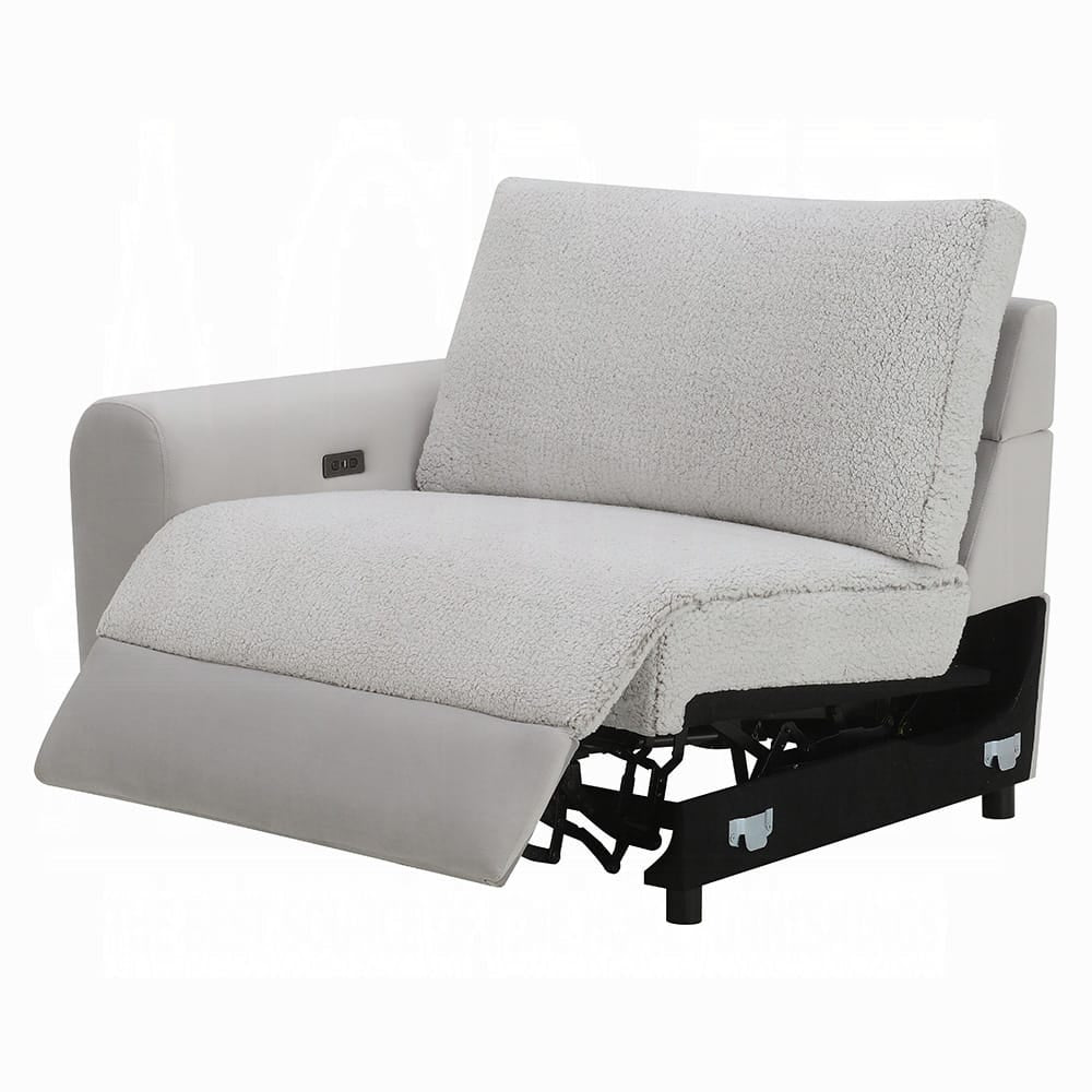 ACME Furniture - Tarrance - Modular Power LF Power Recliner - GraySherpa & Velvet - LV04890 view 7