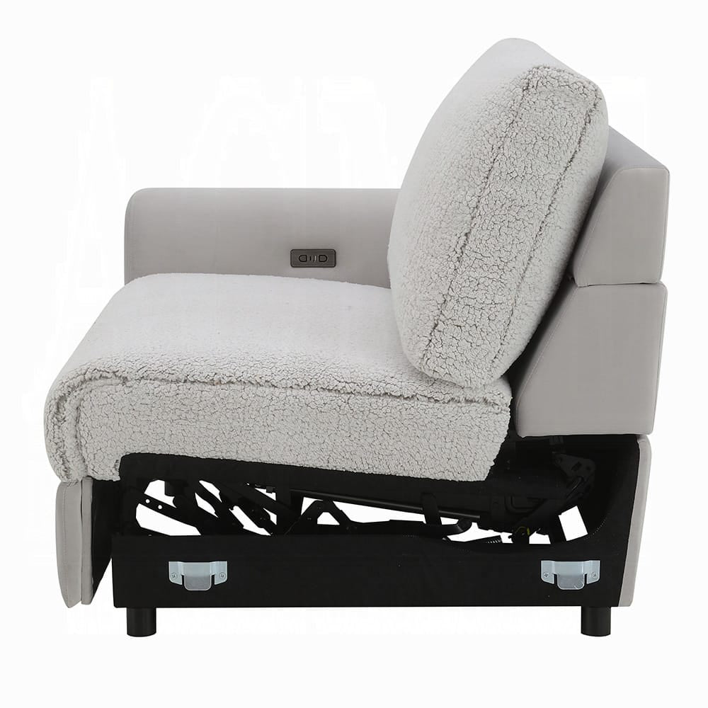 ACME Furniture - Tarrance - Modular Power LF Power Recliner - GraySherpa & Velvet - LV04890 view 8