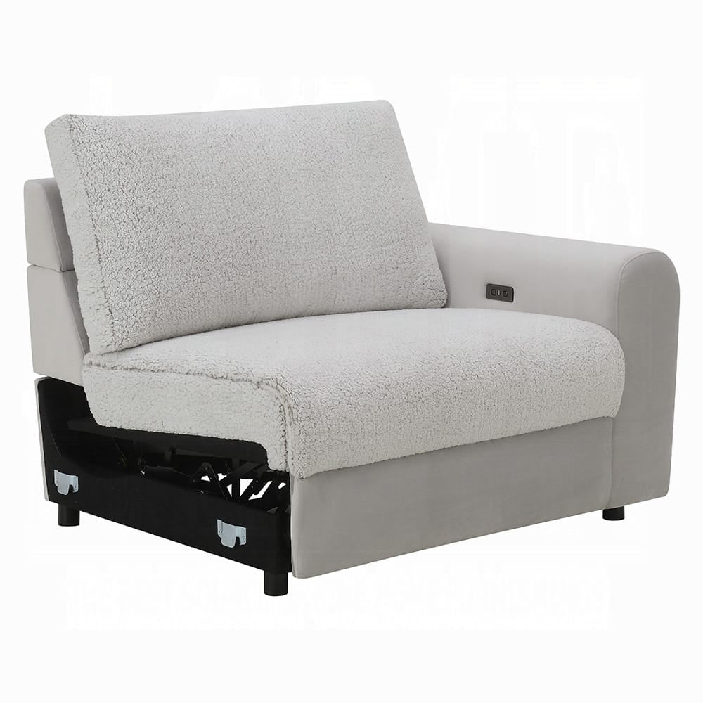 ACME Furniture - Tarrance - Modular RF Power Recliner - GraySherpa & Velvet - LV04895 view 6