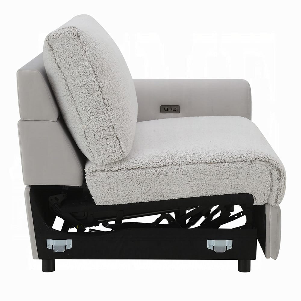 ACME Furniture - Tarrance - Modular RF Power Recliner - GraySherpa & Velvet - LV04895 view 8