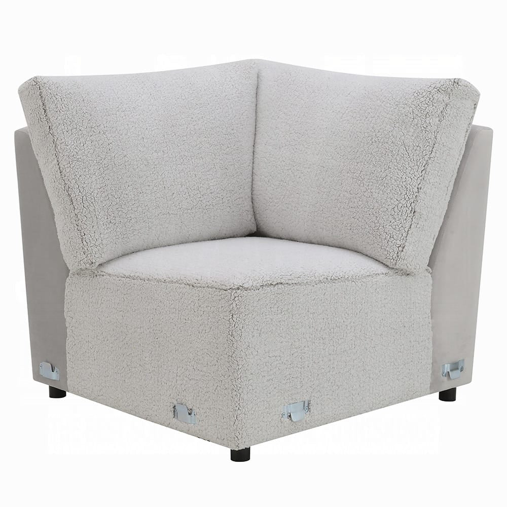 ACME Furniture - Tarrance - Modular wedge - GraySherpa & Velvet - LV04893 view 1