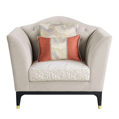 ACME Furniture - Tayden Chair w/2 Pillows - Beige Velvet - LV01157 veiw 2