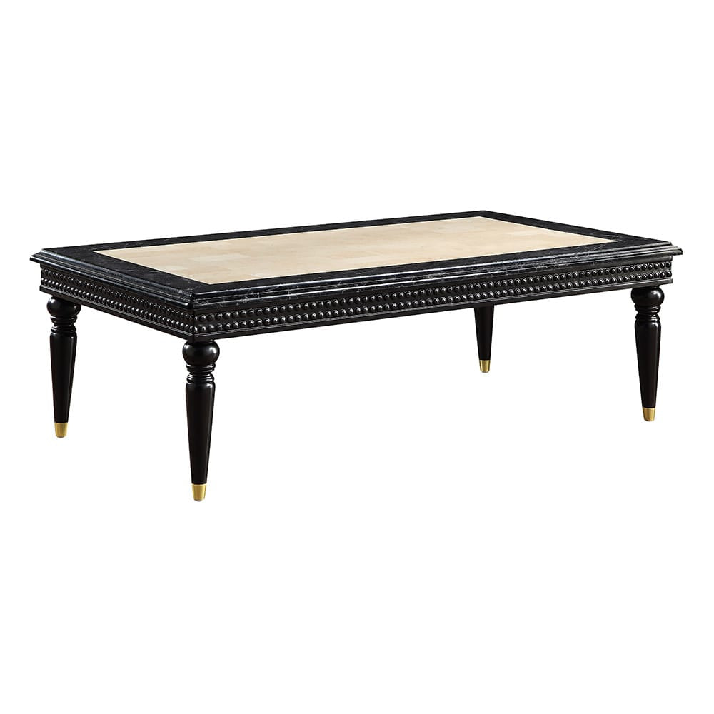 ACME Furniture - Tayden - Coffee Table w/Marble Top - Natural Marble Top & Black Finish - LV01158 view 1