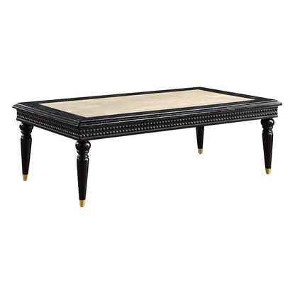 ACME Furniture - Tayden - Coffee Table w/Marble Top - Natural Marble Top & Black Finish - LV01158 view 1