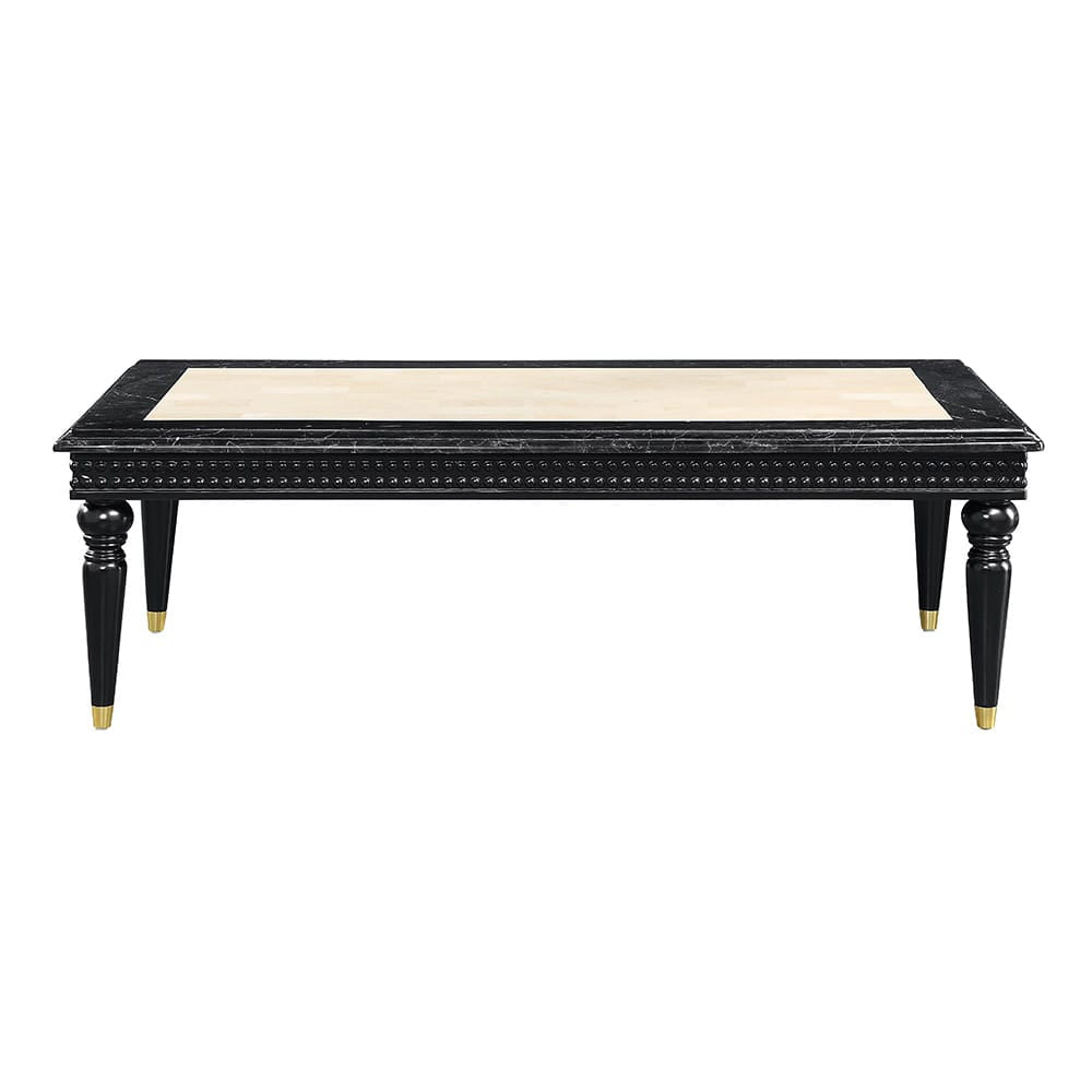 ACME Furniture - Tayden - Coffee Table w/Marble Top - Natural Marble Top & Black Finish - LV01158 view 2