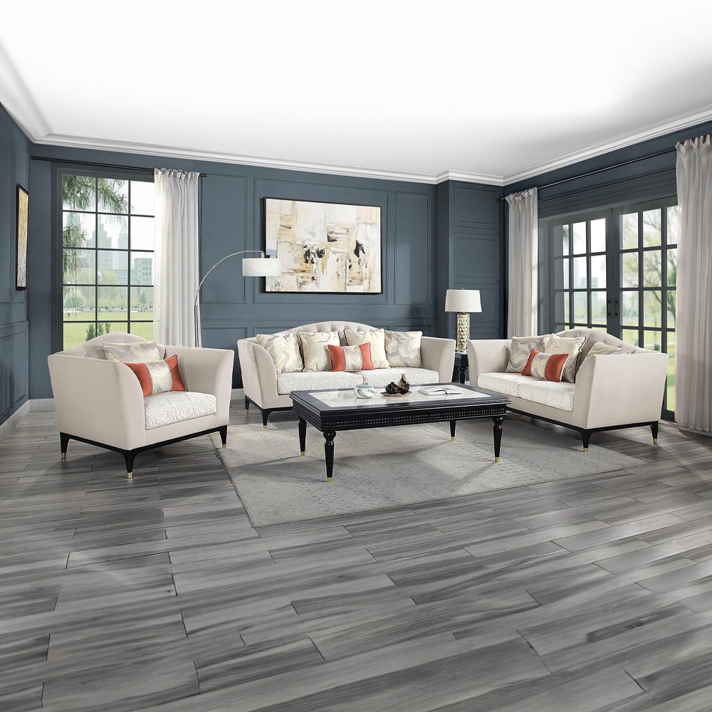 ACME Furniture - Tayden - Coffee Table w/Marble Top - Natural Marble Top & Black Finish - LV01158 view 6