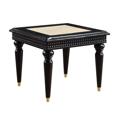 ACME Furniture - Tayden End Table w/Marble Top - Natural Marble Top & Black - LV01159 view 1