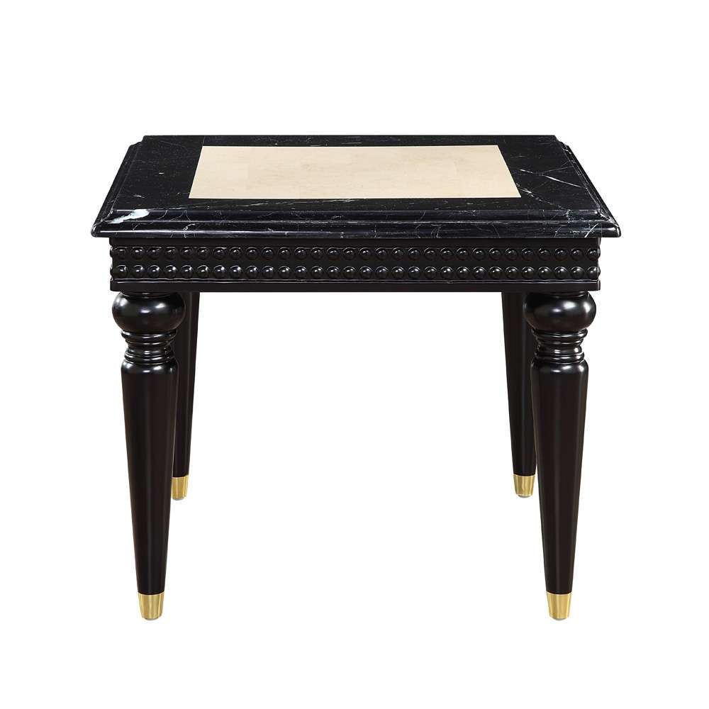ACME Furniture - Tayden End Table w/Marble Top - Natural Marble Top & Black - LV01159 view 2