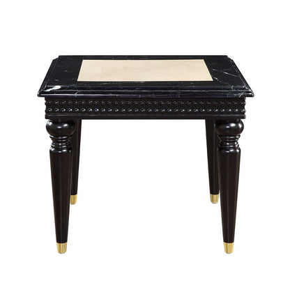 ACME Furniture - Tayden End Table w/Marble Top - Natural Marble Top & Black - LV01159 view 2