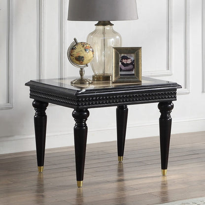 ACME Furniture - Tayden End Table w/Marble Top - Natural Marble Top & Black - LV01159 view 4