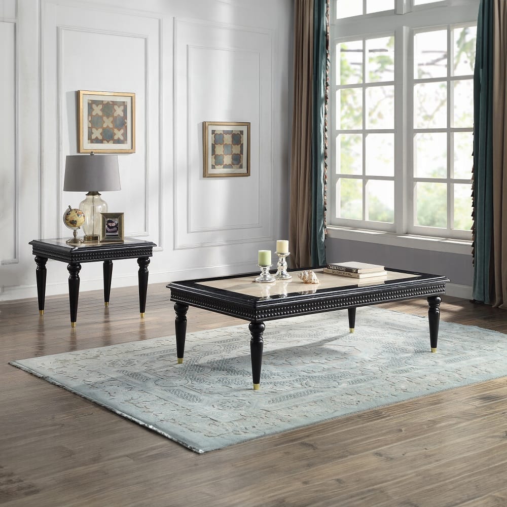 ACME Furniture - Tayden End Table w/Marble Top - Natural Marble Top & Black - LV01159 view 5