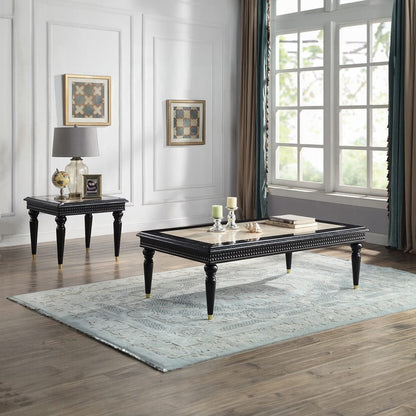 ACME Furniture - Tayden End Table w/Marble Top - Natural Marble Top & Black - LV01159 view 5