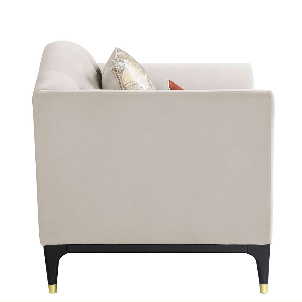 ACME Furniture - Tayden Loveseat w/4 Pillows - Beige Velvet - LV01156 veiw 3