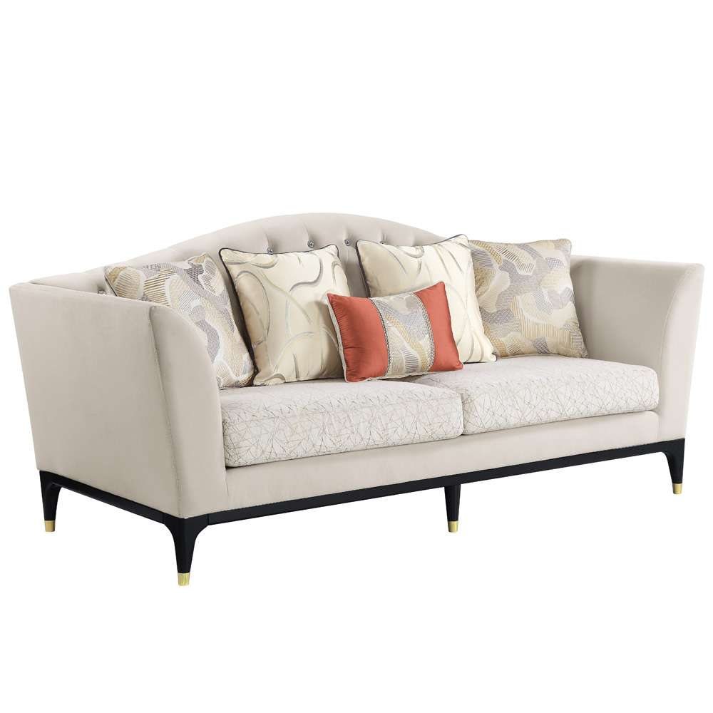 ACME Furniture - Tayden Sofa w/5 Pillows - Beige Velvet - LV01155 veiw 1