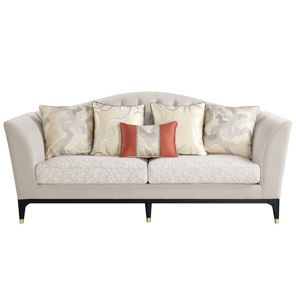 ACME Furniture - Tayden Sofa w/5 Pillows - Beige Velvet - LV01155 veiw 2