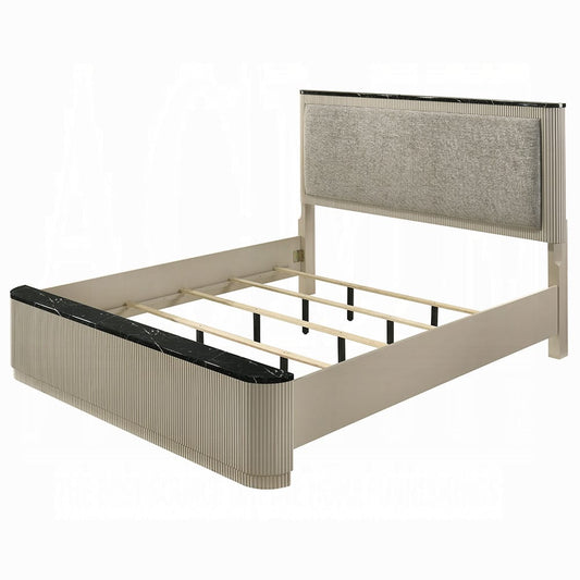 ACME Furniture - Travonte - Eastern King Bed  - Gray Linen & Beige - BD04881EK view 1