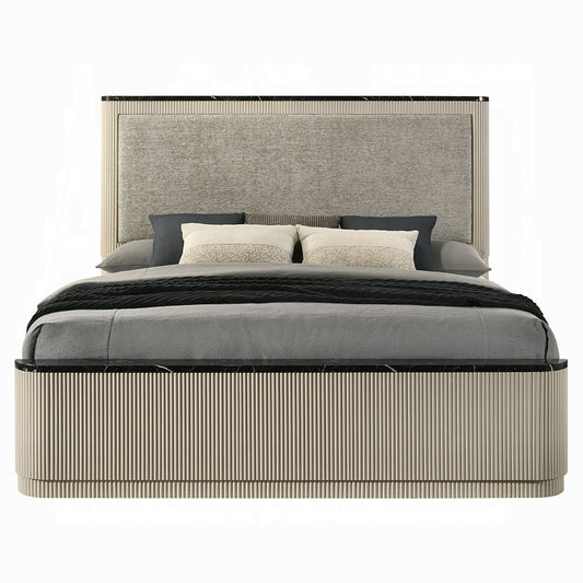 ACME Furniture - Travonte - Eastern King Bed  - Gray Linen & Beige - BD04881EK view 2