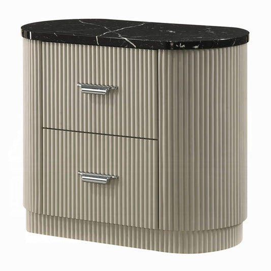 ACME Furniture - Travonte - Nightstand - Gray Linen & Beige - BD04883 view 1