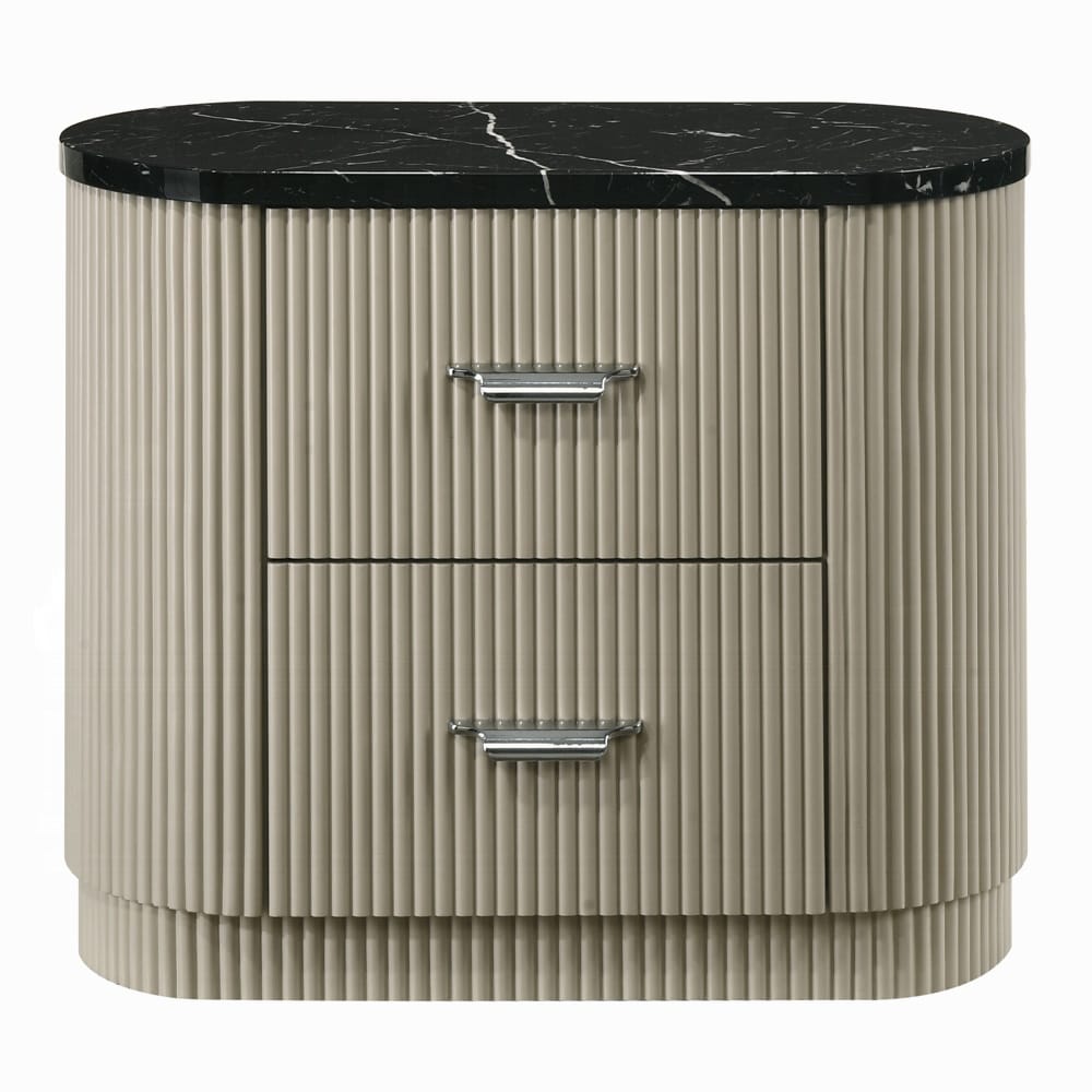 ACME Furniture - Travonte - Nightstand - Gray Linen & Beige - BD04883 view 2