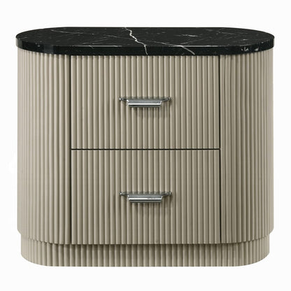 ACME Furniture - Travonte - Nightstand - Gray Linen & Beige - BD04883 view 2