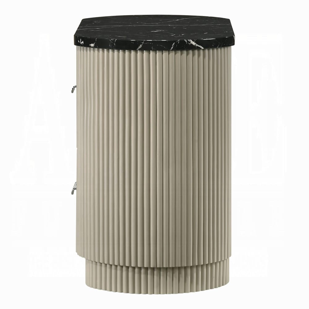 ACME Furniture - Travonte - Nightstand - Gray Linen & Beige - BD04883 view 3