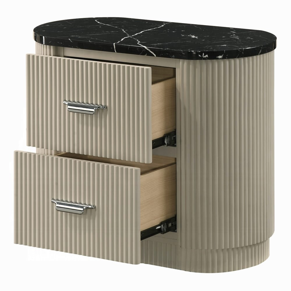 ACME Furniture - Travonte - Nightstand - Gray Linen & Beige - BD04883 view 5