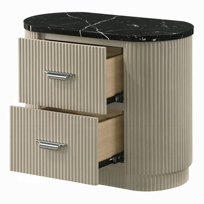 ACME Furniture - Travonte - Nightstand - Gray Linen & Beige - BD04883 view 5